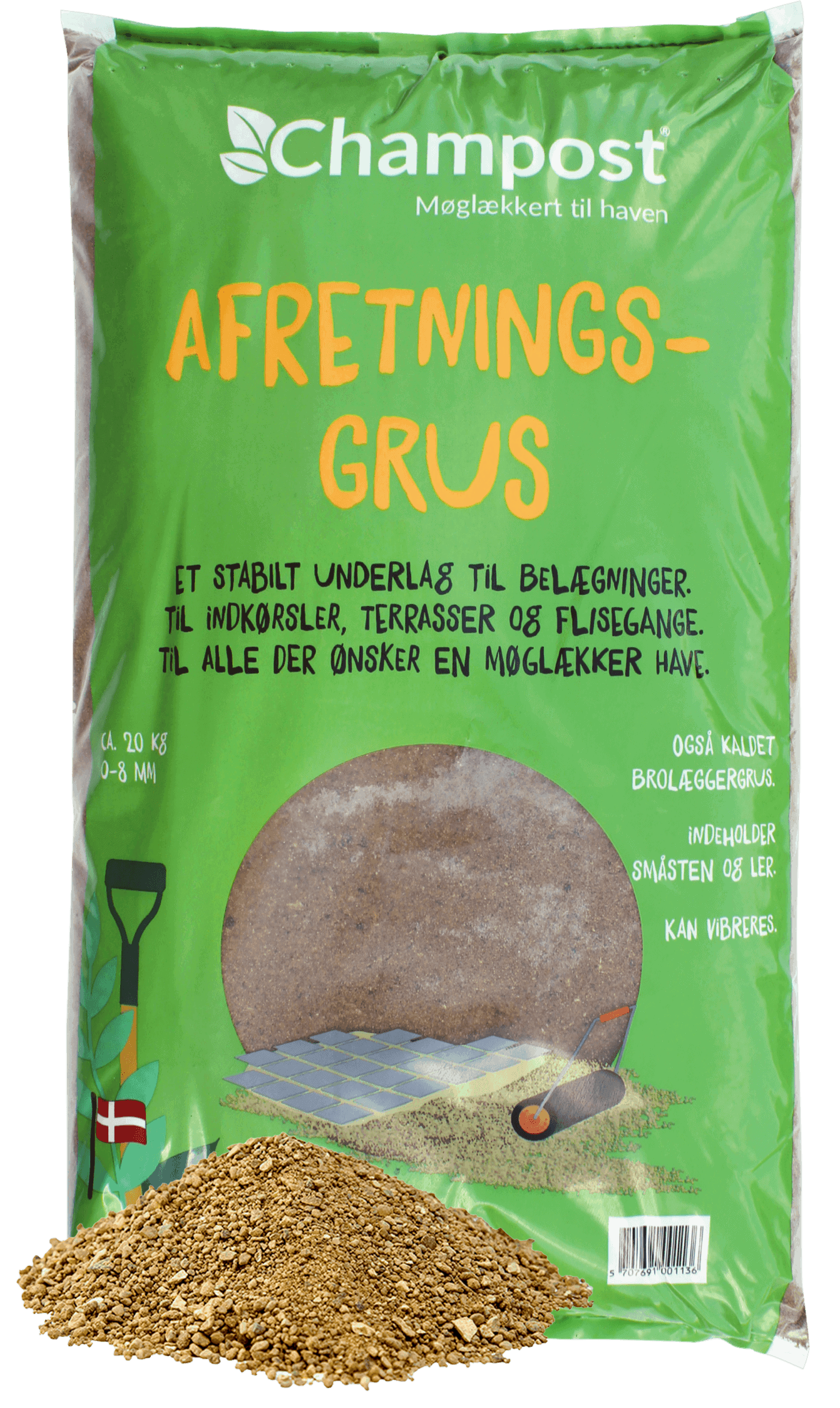 Afretningsgrus 0-8 mm - Champost.dk