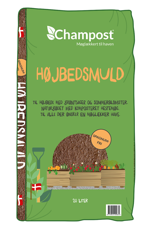 Champost Højbedsmuld til dyrkning af grøntsager, krydderurter og sommerblomster i højbede